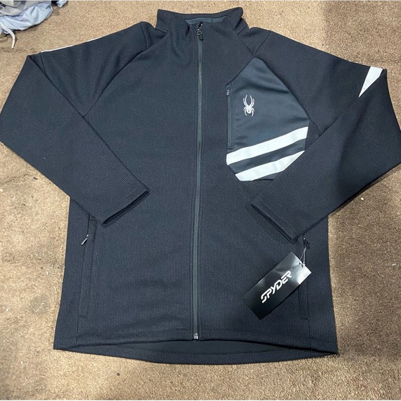 Spyder Other - Spyder Wengen Bandit Jacket Men's Black Fleece Full-Zip Alpine Outerwear Large